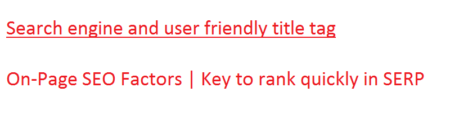 user friendly URLs - on-page SEO Search engine and user friendly title tag