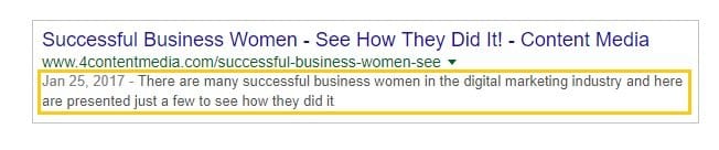 Meta Description Meta Description in blog post