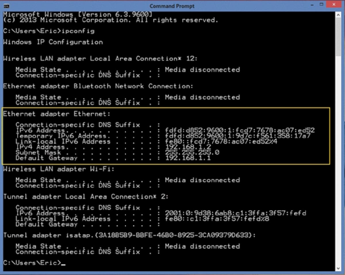 How to find your internal IP address internal IP address