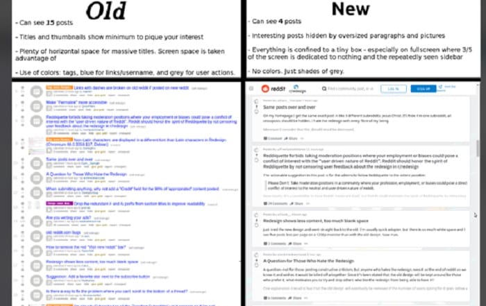Old Reddit vs. New Reddit